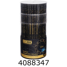 Олівець графіт. Buromax BLACK ZODIAC НВ з гумкою (100/600) BM.8529