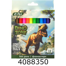 Фломастери ZiBi DINO KIDS Line 12 кол. (12) ZB.2825 Фломастери ZiBi DINO KIDS Line 12 кол. (12) ZB.2825
