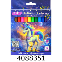 Фломастери ZiBi UNICORN KIDS Line 12 кол. (12) ZB.2826