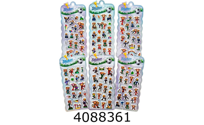 Наклейки 10*21см мікс (12/3000) YSCV