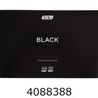 Альбом для малюв. на скобі 20 арк. 120г  ZiBi  BLACK (5) ZB.1423-01
