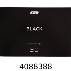 Альбом для малюв. на скобі 20 арк. 120г  ZiBi  BLACK (5) ZB.1423-01