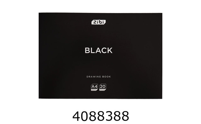 Альбом для малюв. на скобі 20 арк. 120г  ZiBi  BLACK (5) ZB.1423-01