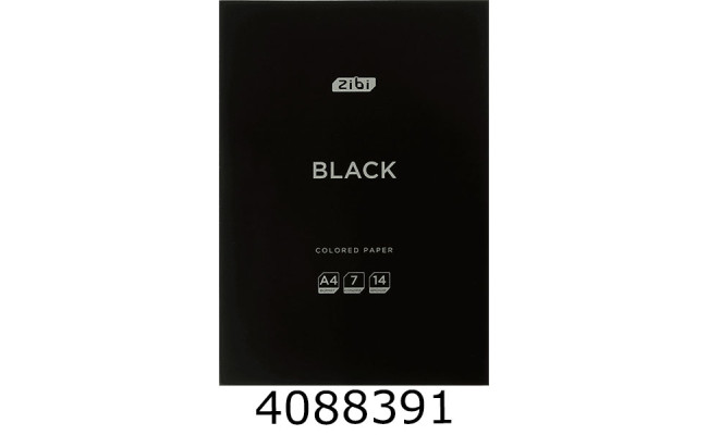Папір кольоровий А4 14 арк. 7 кол. 45 г/м2 ZiBi BLACK(40) ZB.1901-01