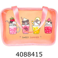 Косметичка прозора Котики рожева 30*20*13см (200) 25-580