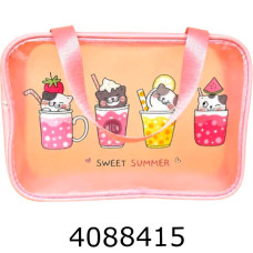 Косметичка прозора Котики рожева 30*20*13см (200) 25-580