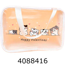 Косметичка прозора Котики біла 30*20*13см (200) 25-580