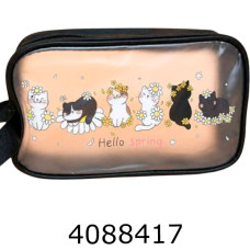 Косметичка прозора Котики чорна 25*13*8см (200) 25-582