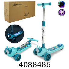 Самокат 3-х колісний кермо складний блакитний SC818_Blue