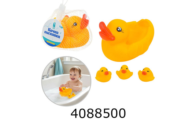 Пищалка 4шт Качка з каченятами в сітці 13*14*28см (264) PL-725-04