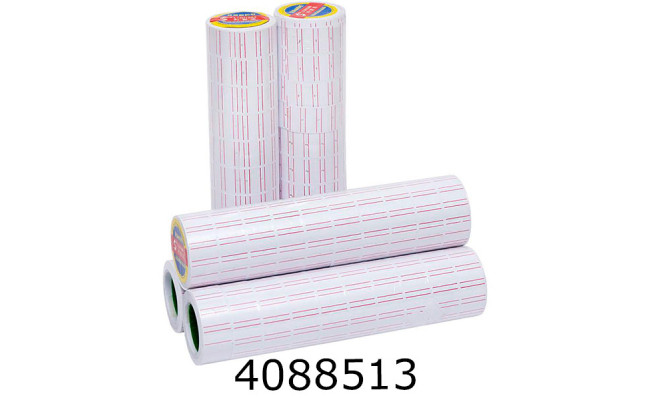 Цінник 20*11мм 500шт прям. білий з червоною смужкою (10/100/1000)