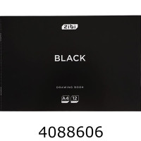 Альбом для малюв. на скобі 12 арк. 120г  ZiBi BLACK (10) ZB.1421-01