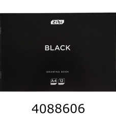Альбом для малюв. на скобі 12 арк. 120г  ZiBi BLACK (10) ZB.1421-01