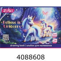 Альбом для малюв. на скобі 24 арк. 120г  ZiBi UNICORN (5/) ZB.1424-07