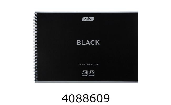 Альбом для малюв. на спір. 20 арк. 120г  ZiBi BLACK (__) ZB.1440-01