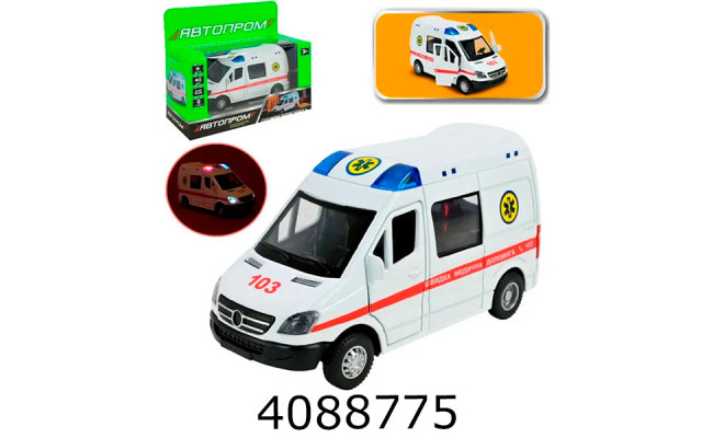 Машинка Швидка допомога муз. світ. на батар. Автопром (54/108) AP7543