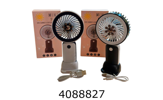 Вентилятор ручний акум. usb-зарядне 18см 2 режима 2 кольори (144) AL-34