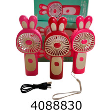Вентилятор ручний акум. usb-зарядне 17см 3 кольори шнурок (144) AL-17