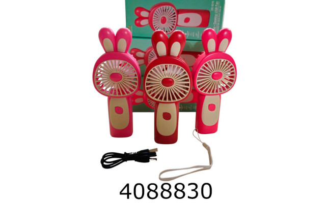 Вентилятор ручний акум. usb-зарядне 17см 3 кольори шнурок (144) AL-17