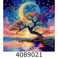 Алмазна мозаїка 25*25 Дерево в місячному сяйві Brushme BH019