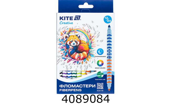 Фломастери Kite Creative 1.0мм 12 шт. двостор. (12) K-1151