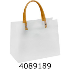 Пакет подарунковий 20*23*13см пласт. з крафт. ручками HL-313 (10) HL-313
