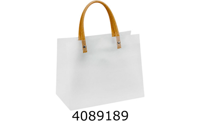 Пакет подарунковий 20*23*13см пласт. з крафт. ручками HL-313 (10) HL-313
