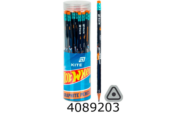 Олівець графіт. KITE HW тригран. 36шт. з гумкою туба (36/432) HW26-046