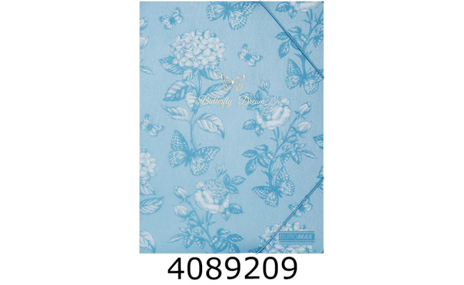 Папка на гумках пластик А4 BUROMAX ARABESKI мат. напівпроз. синьо-сірий (12) BM.3908-95