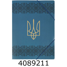 Папка на гумках пластик А4 BUROMAX UKRAINE DECOR вишиванка синя (12) BM.3972-68