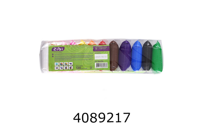 Пластилін повітряний 12 кол. *10г + стеки ZiBi KIDS Line (182) ZB.6296