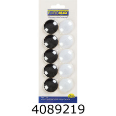 Магніти 3см 10шт BLACK AND WHITE блістер (__) BM.0039