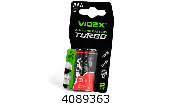 Батарейка Videx Turbo R3/4 блістер ціна за 4шт. (40/720) ААA