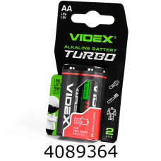 Батарейка Videx Turbo Alkaline R6/4 блістер ціна за 4шт. (40/720) АА