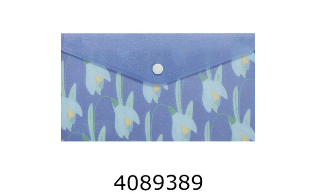 Папка конверт на кнопці DL Buromax SNOWDROP ARABESKI напівпрозора фіолетова (12) BM.3952-07