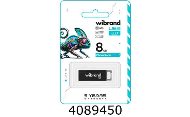 Flash USB 8Gb Wibrand 2.0 Chameleon чорний Wibrand