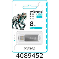 Flash USB 8Gb Wibrand 2.0 Cougar срібний Wibrand