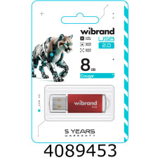 Flash USB 8Gb Wibrand 2.0 Cougar червоний Wibrand