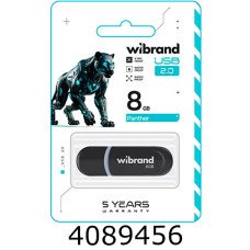 Flash USB 8Gb Wibrand 2.0 Panther чорний Wibrand
