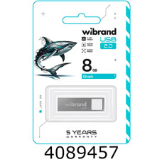 Flash USB 8Gb Wibrand 2.0 Shark срібний Wibrand