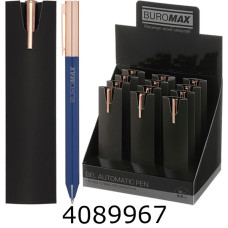 Ручка гелева авт. BUROMAX PRESTIGE GOLD 0.5 мм сині чорнила  синя (12) BM.83101-02