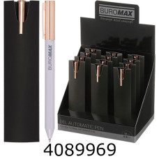Ручка гелева авт. BUROMAX PRESTIGE GOLD 0.5 мм сині чорнила зефірна (12) BM.83101-43