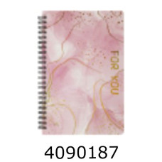 Блокнот на спір. збоку A5 80 арк. тв. обкл. кл. рожевий FOR YOU (12) BM.24572114-10