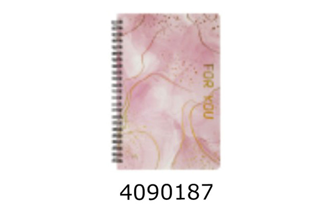 Блокнот на спір. збоку A5 80 арк. тв. обкл. кл. рожевий FOR YOU (12) BM.24572114-10