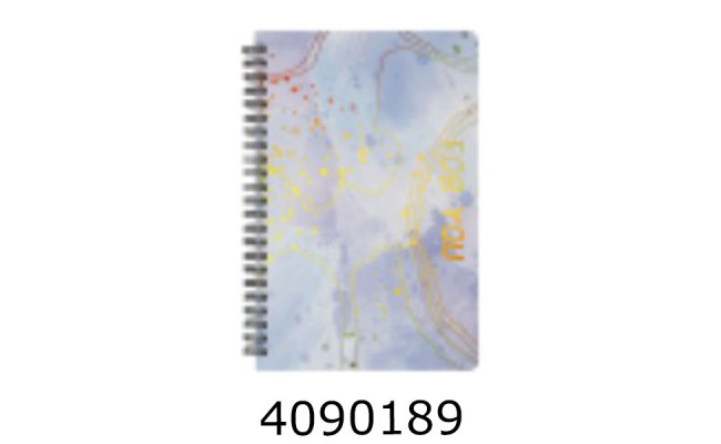 Блокнот на спір. збоку A5 80 арк. тв. обкл. кл. блакитний FOR YOU (12) BM.24572114-14