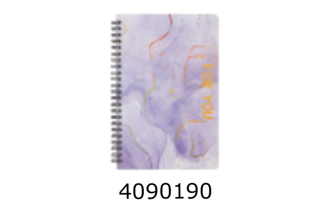 Блокнот на спір. збоку A5 80 арк. тв. обкл. кл. бузковий FOR YOU(12) BM.24572114-26