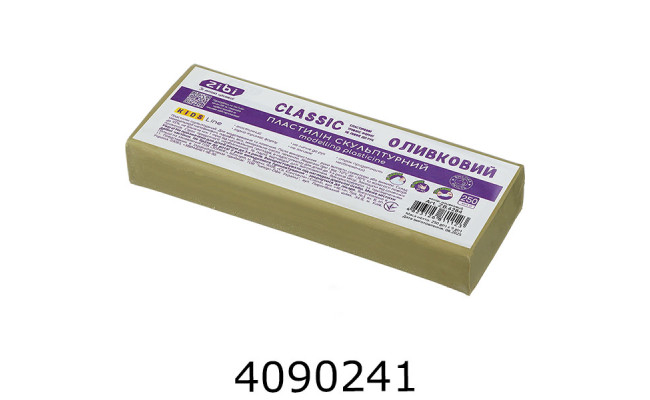 Пластилін ZiBi CLASSIC скульптурний 250 г оливковий (20) ZB.6284