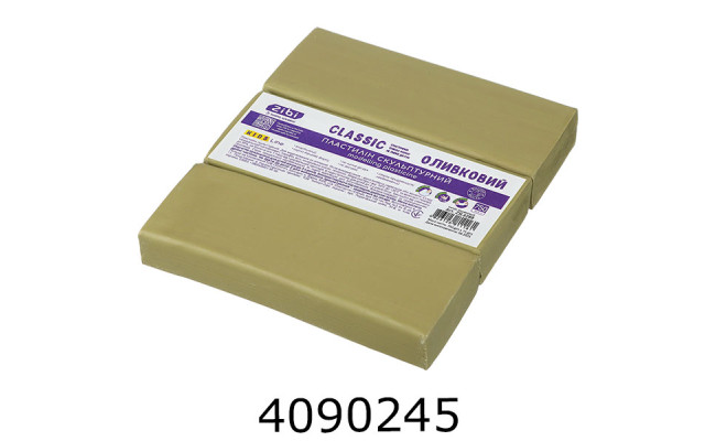 Пластилін ZiBi CLASSIC скульптурний 750 г оливковий (20) ZB.6288