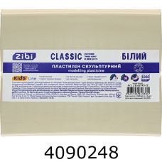 Пластилін ZiBi CLASSIC скульптурний 1000 г білий (20) ZB.62993-12