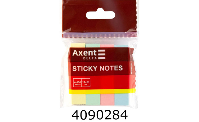 Стікери 4*12*51мм 400 арк. пастелні. Axent D3445-01